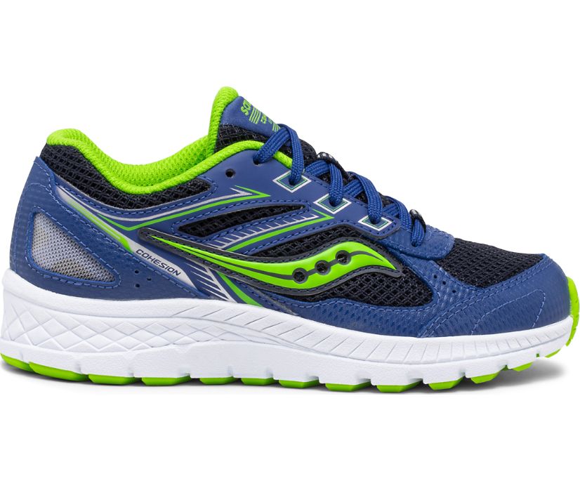 Kids' Saucony Cohesion 14 Lace Sneakers Blue / Green | Singapore 851LISH